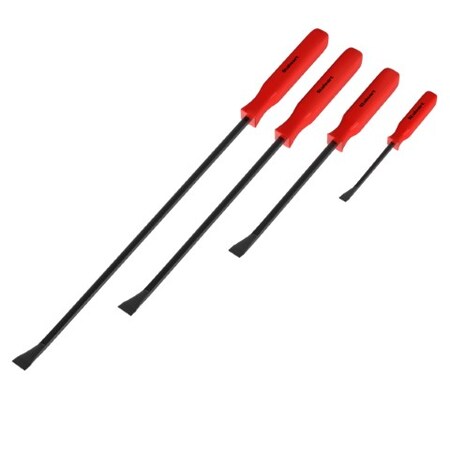 Fleming Supply Pry Bar, 4-piece Breaker and Crowbar Hand Tool Set with Ergonomic Nonslip Grip/Steel Alloy for Garage 557720JSQ
